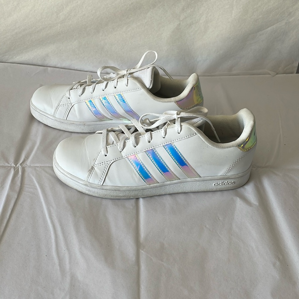 Adidas whites holographic sneakers size 6.5‎